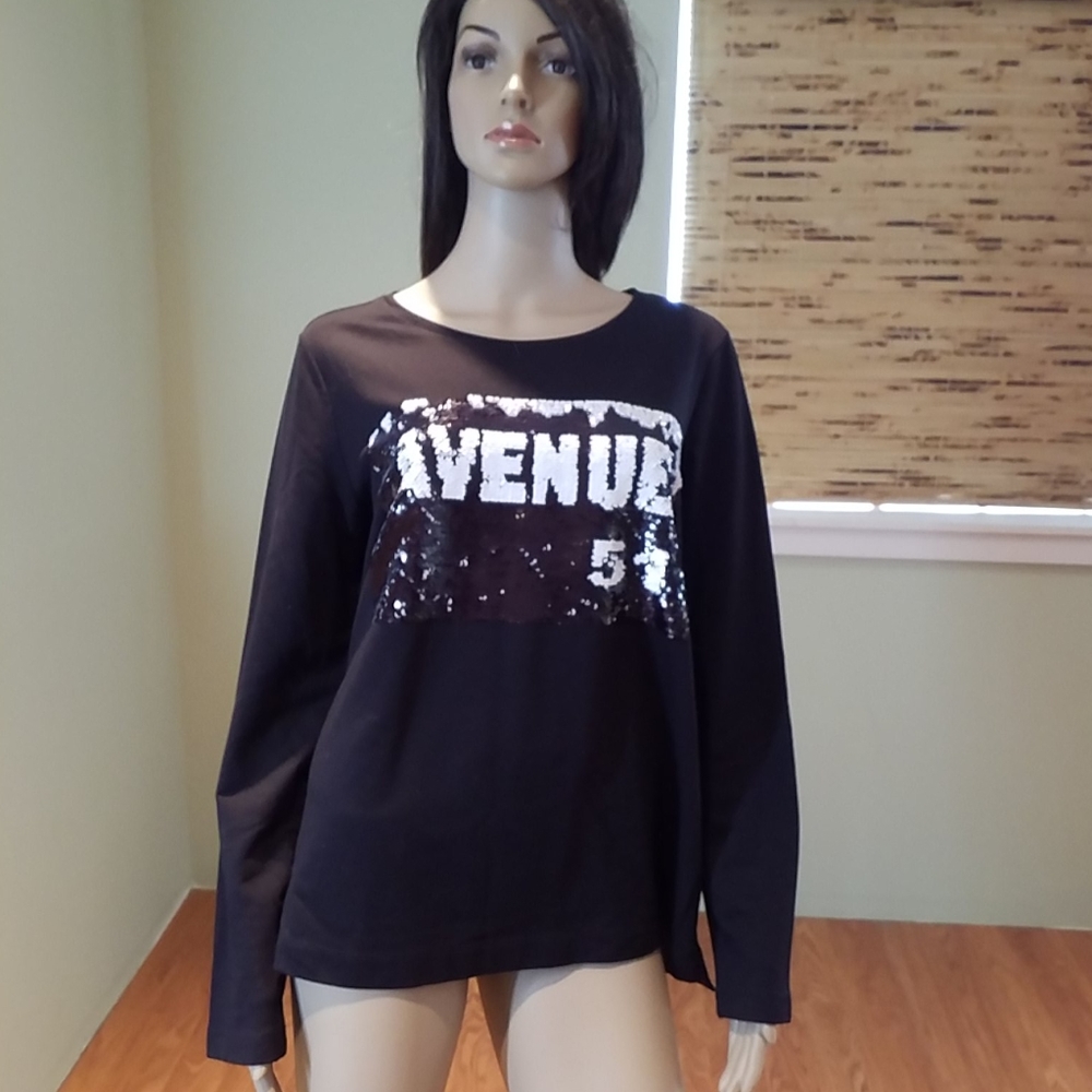 Margittes Reverse Sequin Long Sleeve T-shirt 42